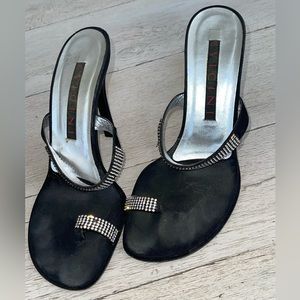 Womens Vicini black crystal heels size 38 1/2